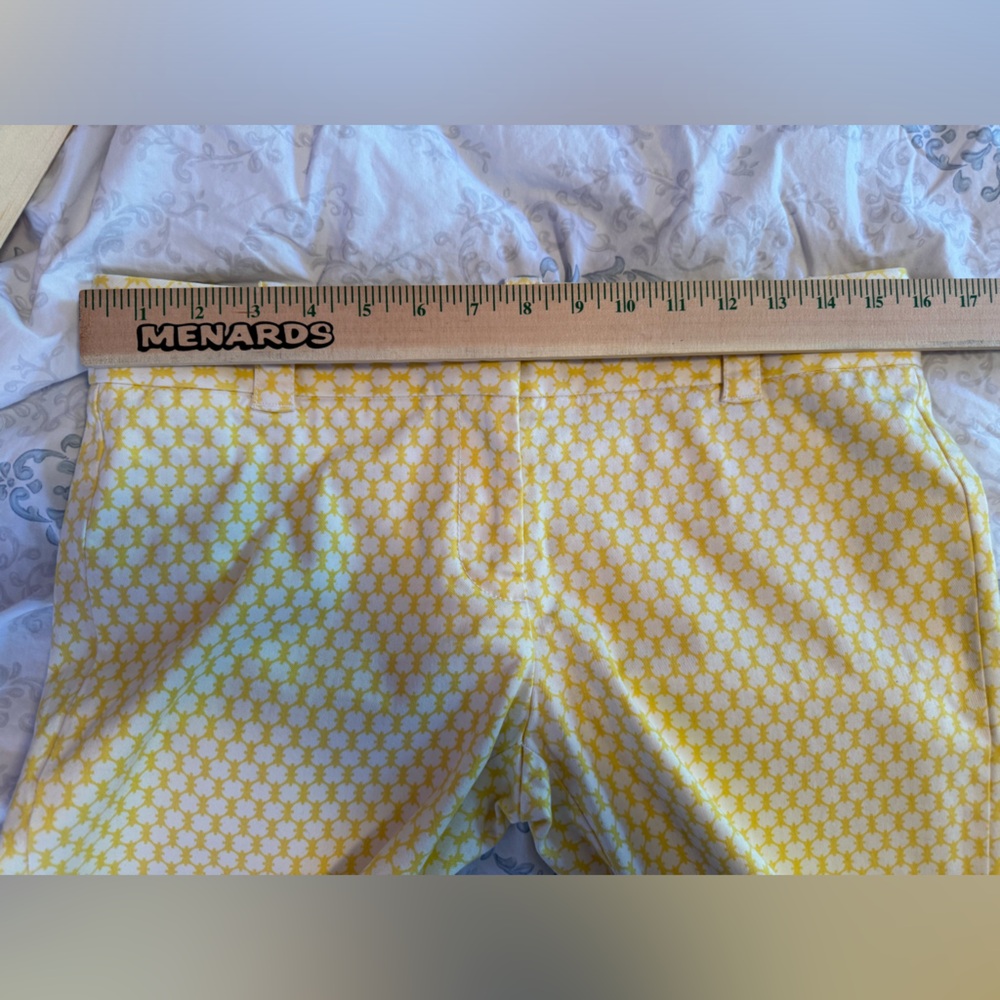 J. Crew Yellow White City Fit Stretch Cropped Pant Womens‎ size 6 - Picture 10 of 12